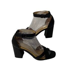 NATURALIZER Maggie Black Ankle Strap Strappy Block Heel Sandals Shoes 7 Classic